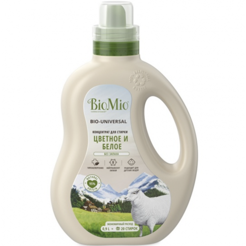 BioMio гель для стирки 900мл универсальный BIO-LAUNDRY GEL Colors&Whites